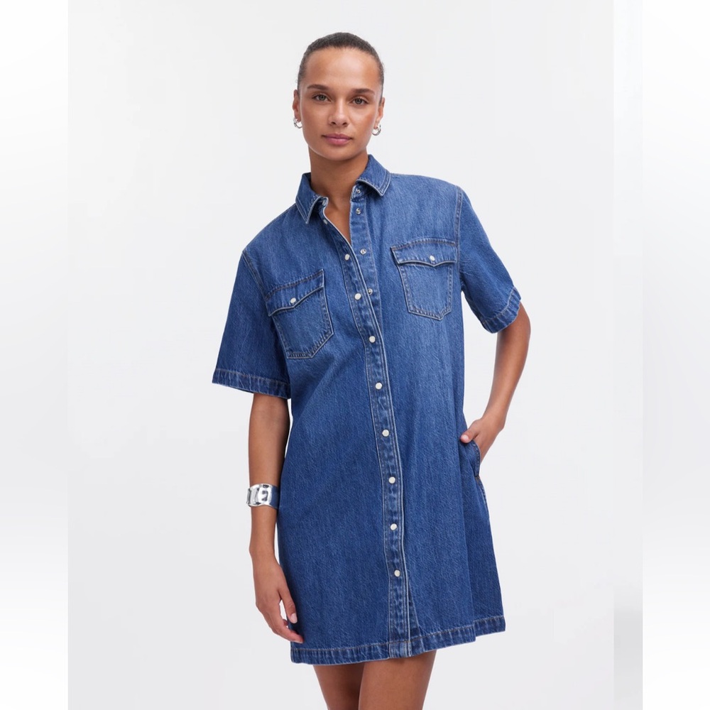 Madewell Oversized Mini Shirtdress - Picture 2 of 6
